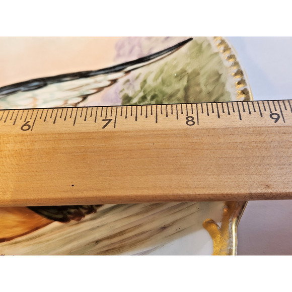 LIMOGES FRANCE Mallard Duck Hand Painted Porcelain Plate Gold Trim Signed - Picture 6 of 8